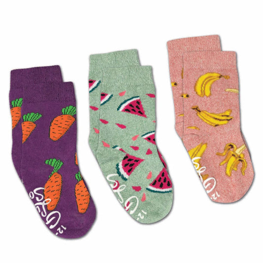 10054 - Bananas, Carrots and Watermelon Socks 2T-4T