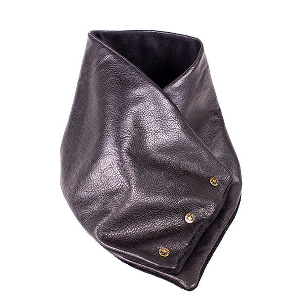 LEATHER NECK WRAP IN BLACK