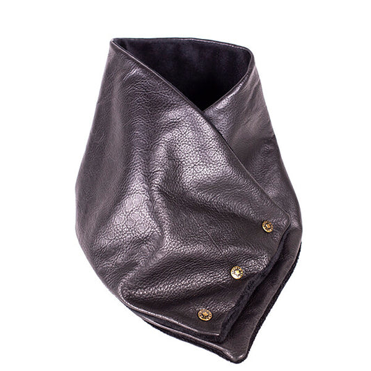 LEATHER NECK WRAP IN BLACK