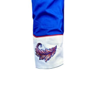 Rockmount Men’s Vintage 2-Tone Royal Blue & White Floral Embroidered Western Shirt - 6789