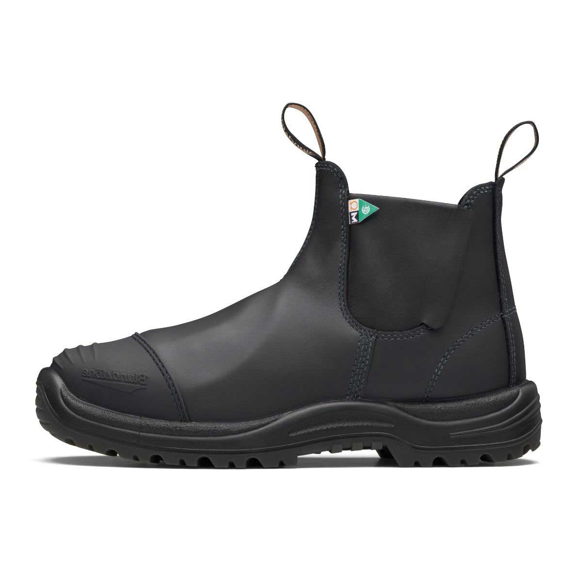 Profile of a Blundstone CSA Met Guard Boot in black.
