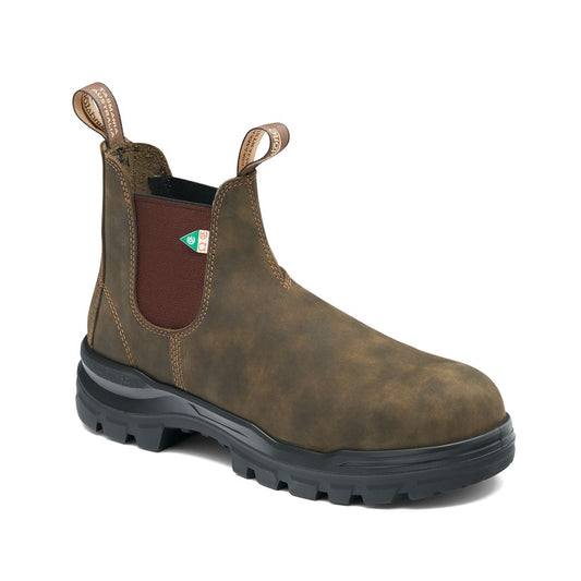 New rotoflex, metal free CSA Blundstone boot in rustic brown.