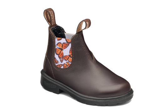 Kid's - 2395 Brown with Butterfly Lilac Elastic