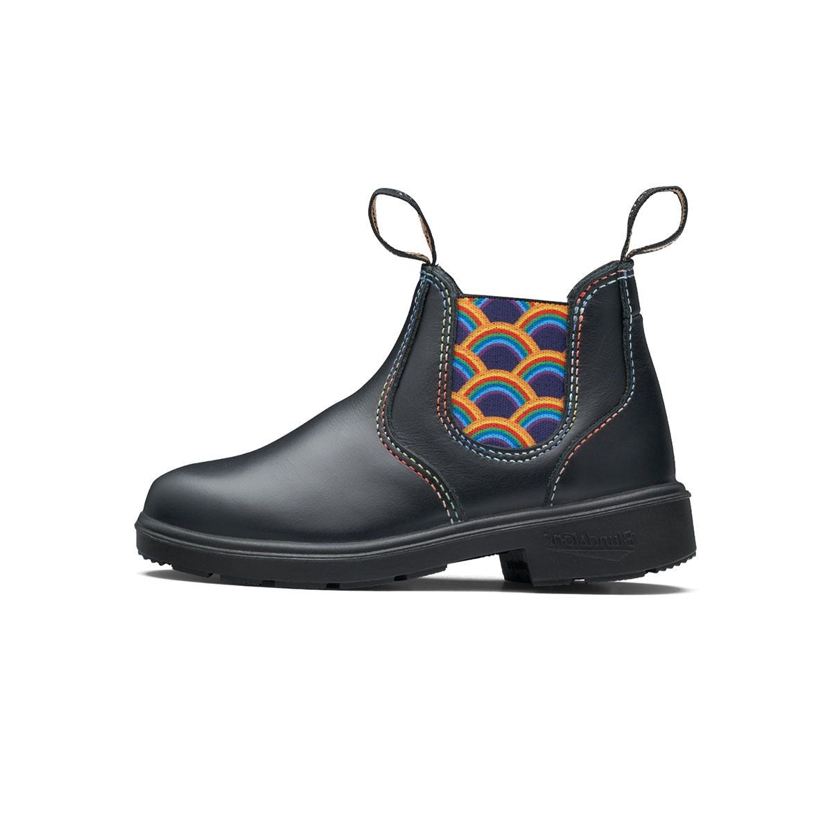 Kid's - 2254 Black with Rainbow Elastic and Contrast Stitching