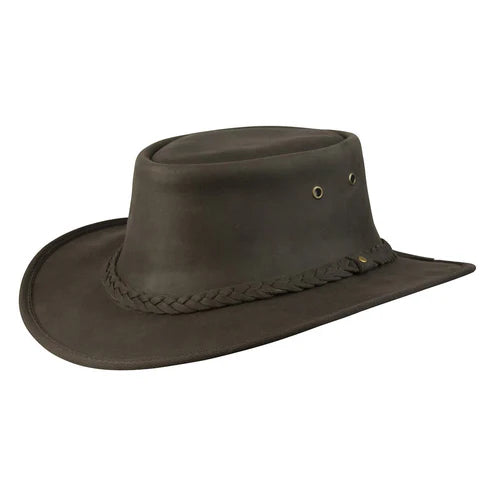 Lone Wolf Crushable Leather Hat in brown