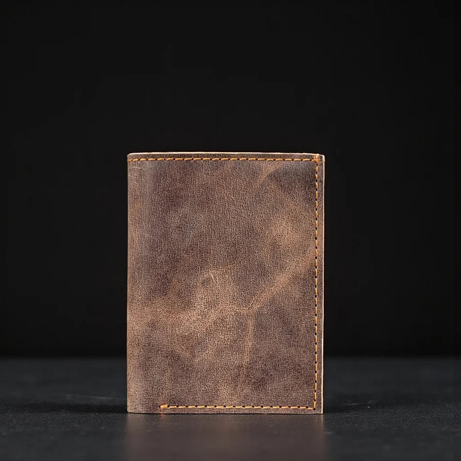 Meraki - Brown Full Grain Leather Trifold Wallet