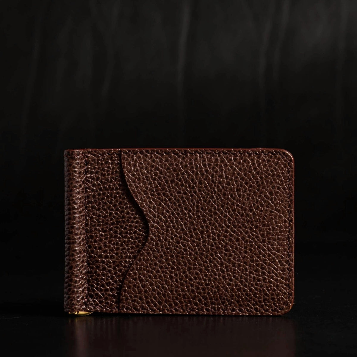 The Pinnacle Wallet - Cognac Slim Money Clip Pebble Grain Leather Wallet
