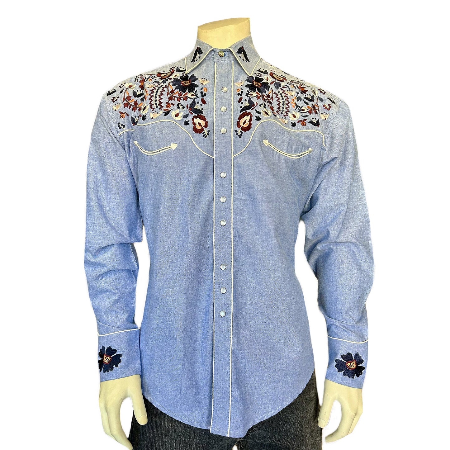 Rockmount Men's Vintage Floral Embroidery Western Shirt - 6709